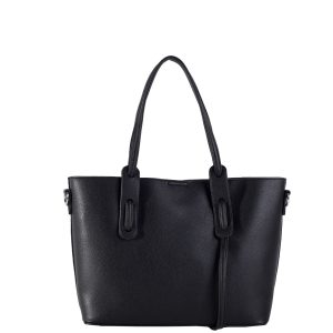 Black Urban Shoulder Bag With Cosmetic Bag