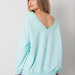 Mint cotton sweatshirt with Bridgett inscription