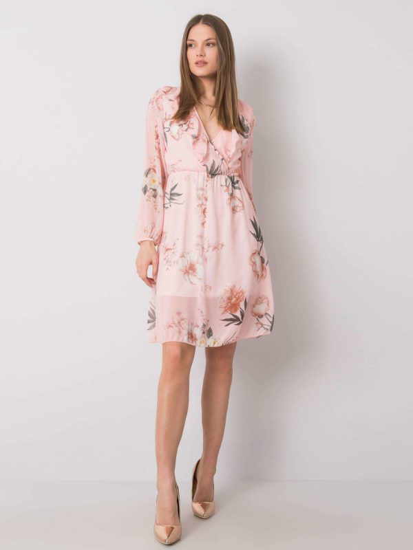 Desirae Pale Pink Floral Dress