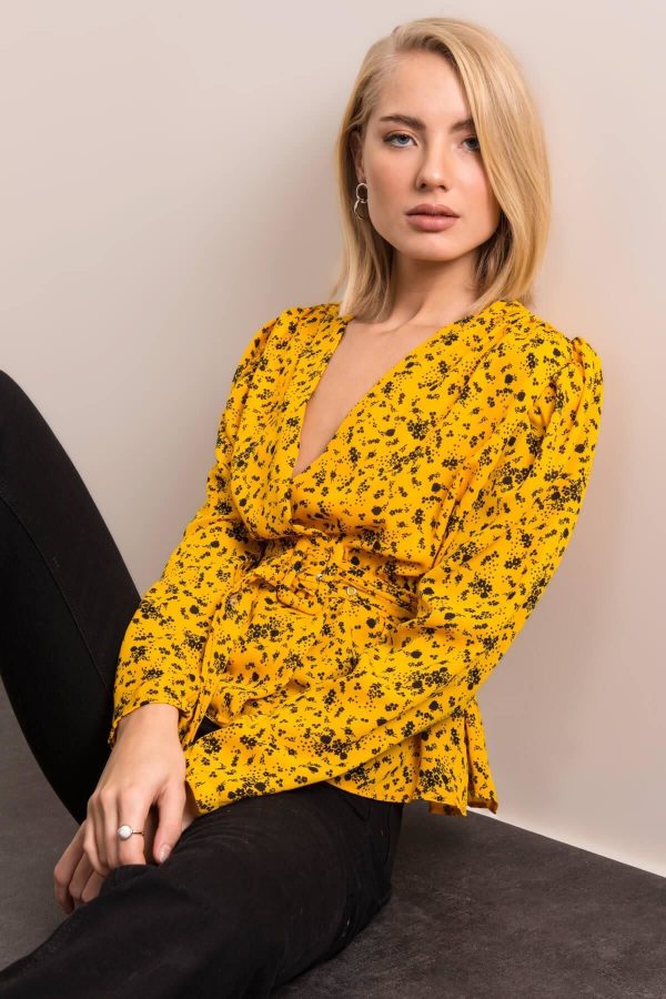 Yellow blouse with BSL patterns