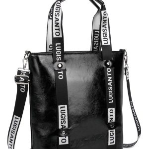 LUIGISANTO Women's Black Shoulder Bag