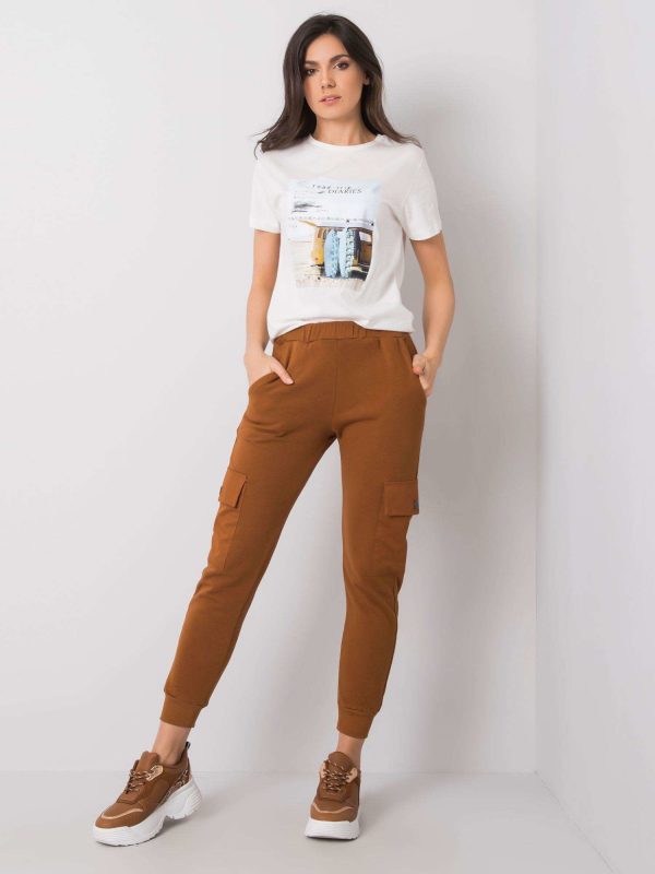 Brown sweatpants with pockets Betsy RUE PARIS