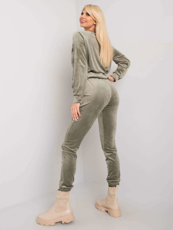 Khaki Velour Two Piece Kimberly Set