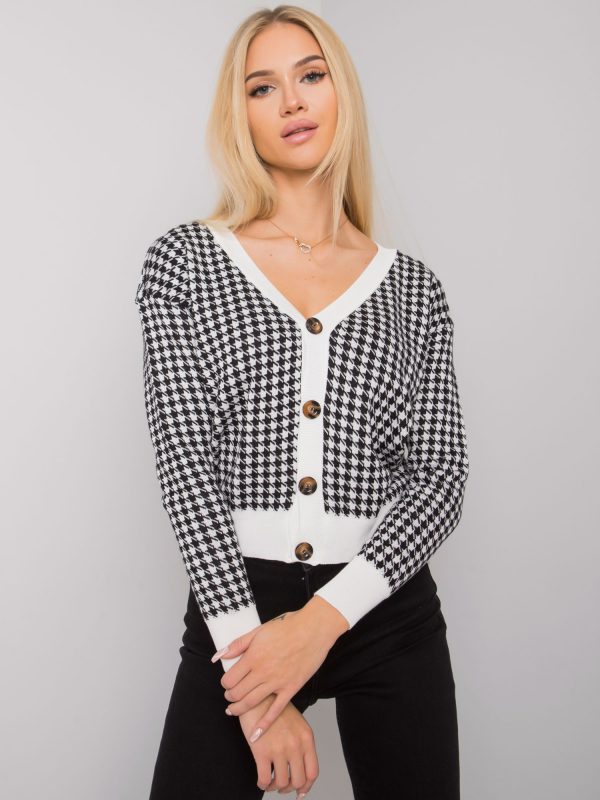 White and black button-down sweater Ashland RUE PARIS