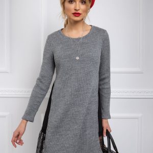 BY O LA LA Grey long sweater