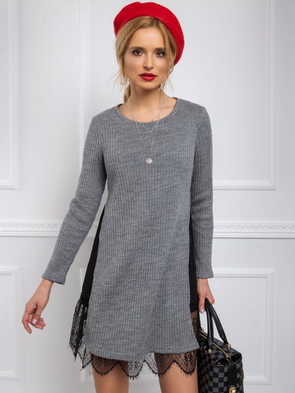 BY O LA LA Grey long sweater