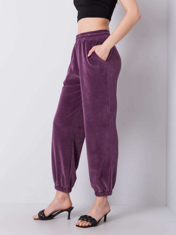 Mariah RUE PARIS Purple Velour Sweatpants