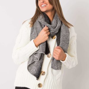 Black and white knitted scarf