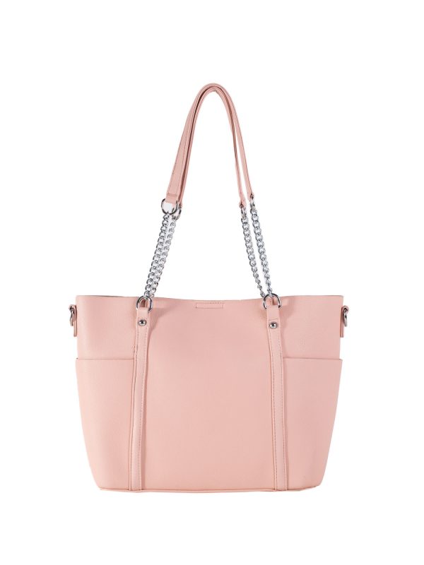 Pink Roomy Chain Shoulder Bag