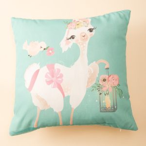 Mint decorative pillow with print