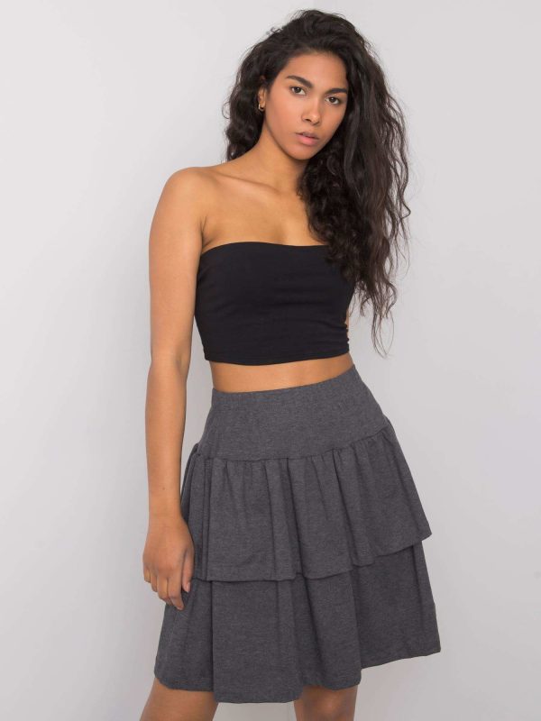 Dark Grey Mini Skirt with Ruffles Jenny