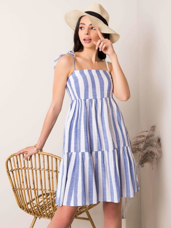 White and blue Semille dress