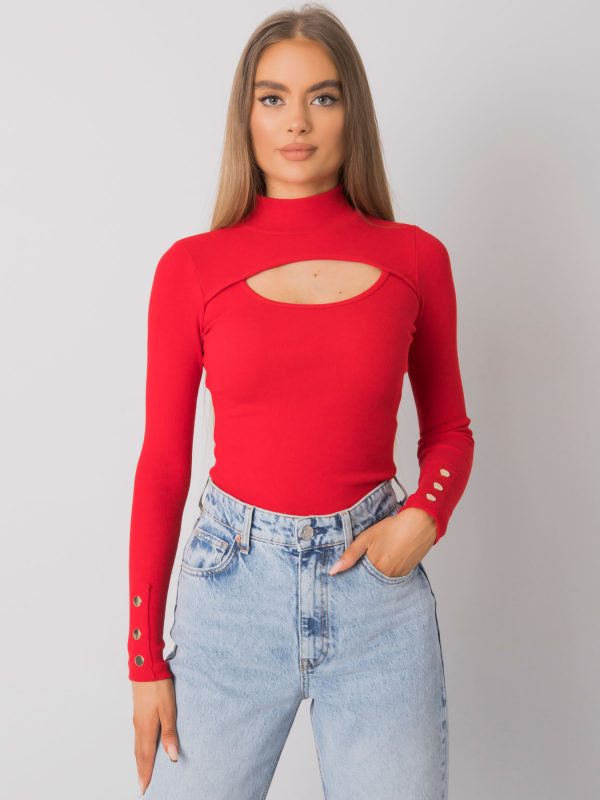 Red blouse with cutout Attale