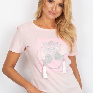 Light pink T-shirt with a Patch