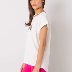 Ecru t-shirt with Aloha print