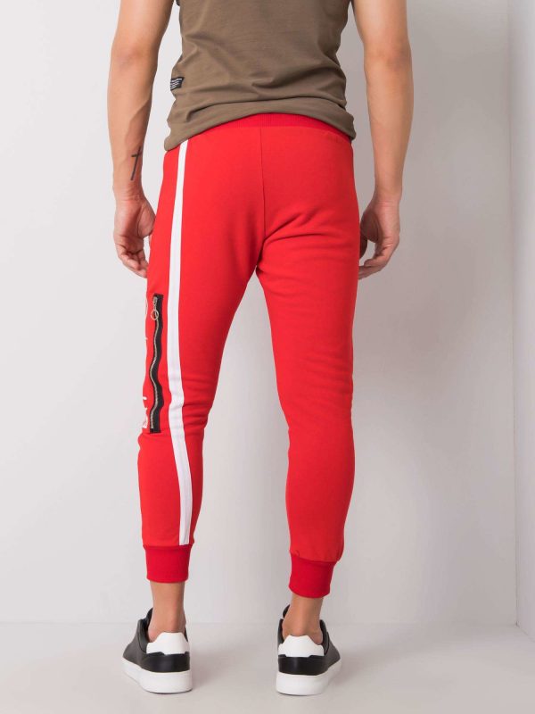 Red Bradley Print Men's Sweatpants