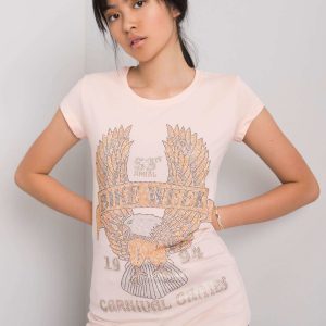 Pale pink T-shirt with Haley applique