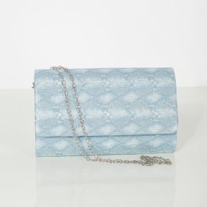 Light blue clutch bag with animal motif