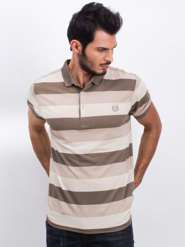 Cavalier men's beige polo shirt