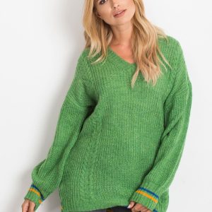 RUE PARIS Green Romance Sweater