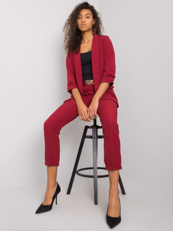 Burgundy elegant set with trousers Freeport