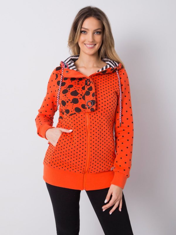 Orange long polka dot hoodie