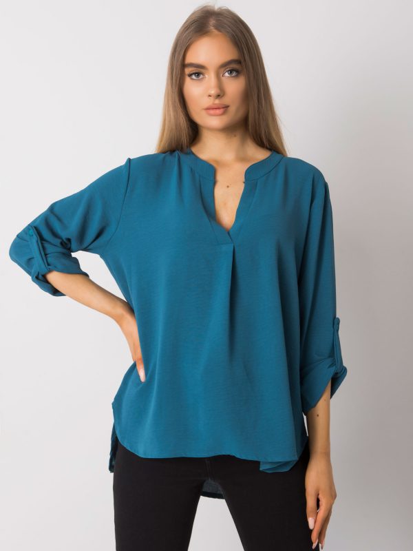 Dark turquoise oversized Portland blouse