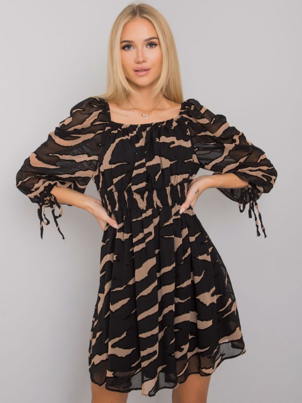 Black and beige Spanish dress with Philippi prints