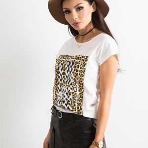 Ecru T-shirt with animal motif