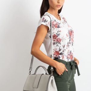 Grey Ladies Leather Handbag