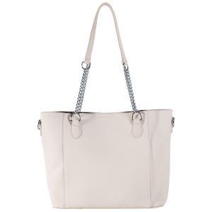 Light Beige Shoulder Bag with Cosmetic Bag