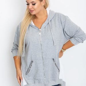 Grey Plus Size Diamond Sweatshirt