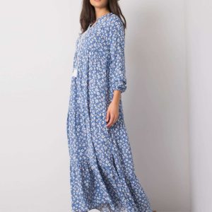 Blue dress with prints Florinda