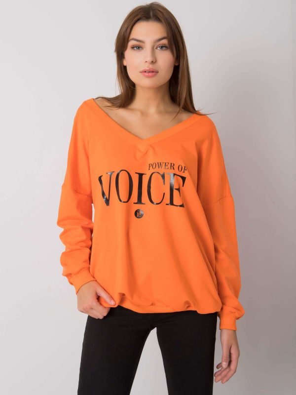 Orange sweatshirt for women with inscription Maral