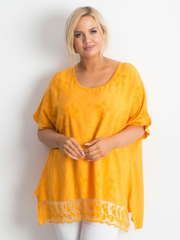 Orange embroidered tunic PLUS SIZE