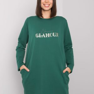 Dark green plus size tunic with Alexiah pockets