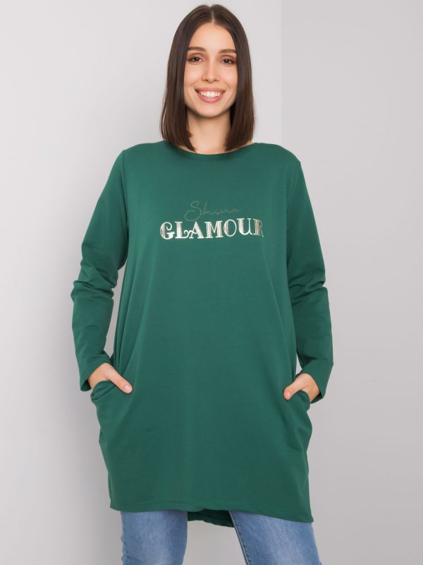 Dark green plus size tunic with Alexiah pockets