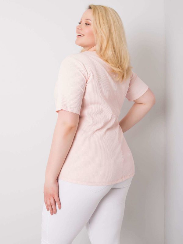 Pale pink plus size blouse Stella