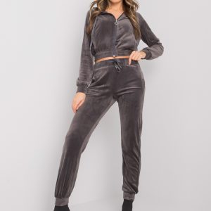 Graphite two-piece set from Juneau velour