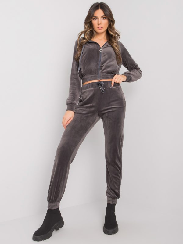 Graphite two-piece set from Juneau velour