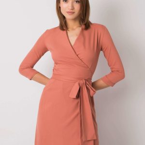 Brick dress with tie Edelie