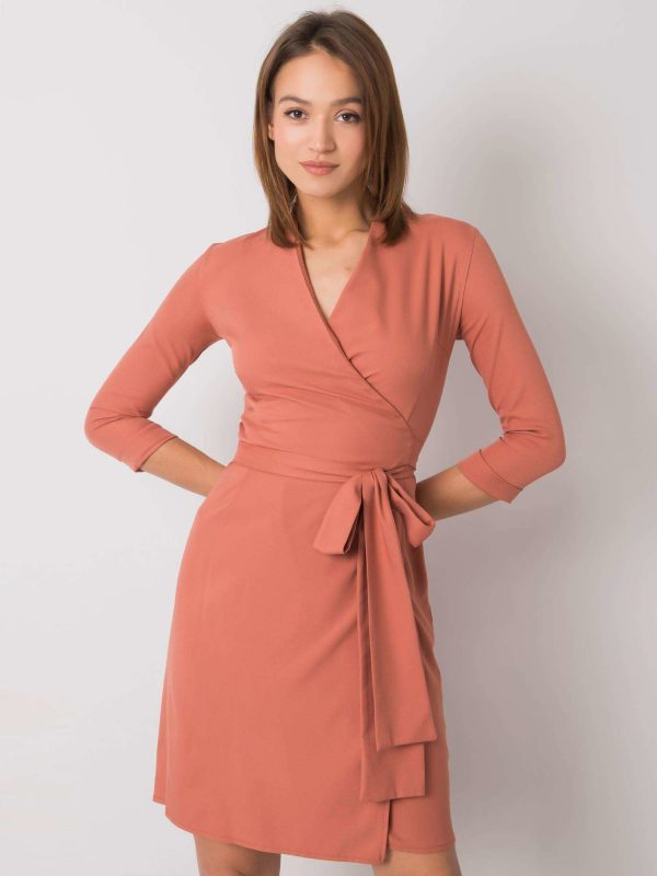 Brick dress with tie Edelie