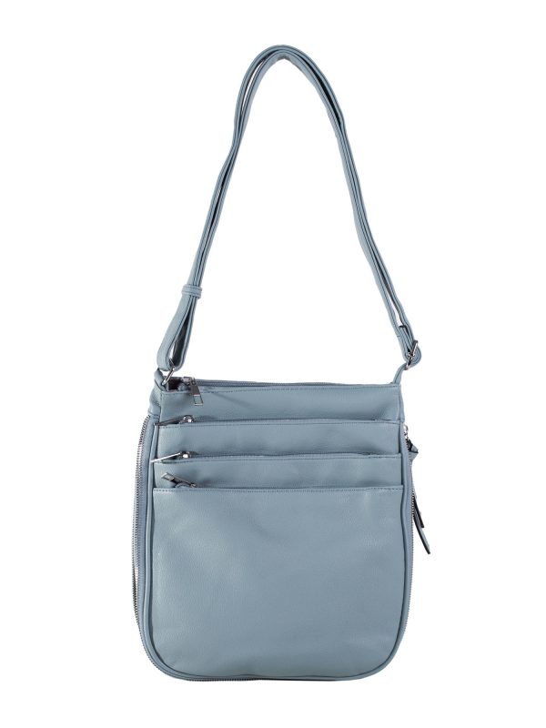 Light Blue Eco Leather Shoulder Bag