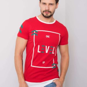 Red T-shirt for men with print Cole