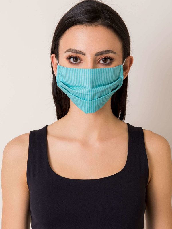 Turquoise Striped Protective Mask