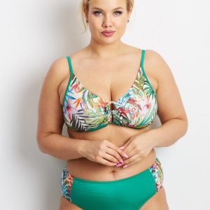 Green Plus Size Shading Swimsuit