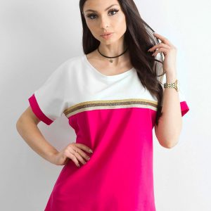 Fuchsia blouse with a neckline on the back