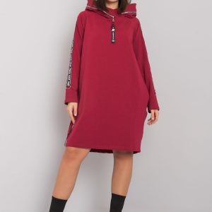 Burgundy Plus Size Lorcan Hooded Dress