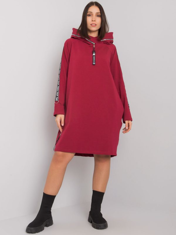 Burgundy Plus Size Lorcan Hooded Dress