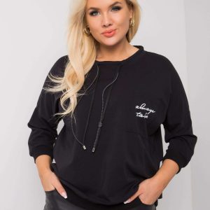 Black Cotton Plus Size Shelly Sweatshirt